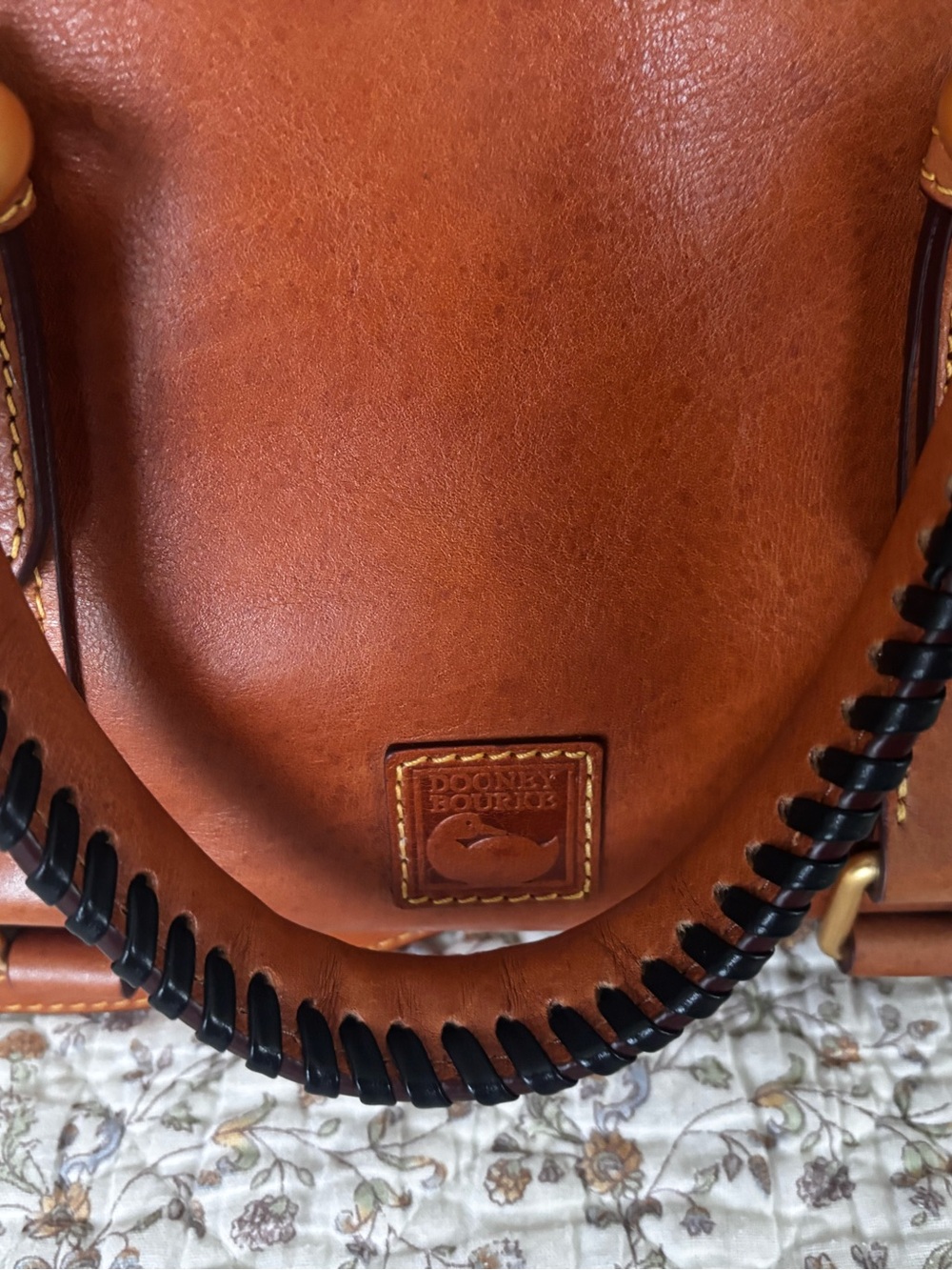 Dooney & Bourke Natural Color Vachetta Leather Satchel with Gold Hardware - Picture 4 of 16
